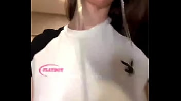 Step sister with big tits shows her pussy