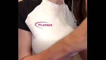 Step sister with big tits shows her pussy