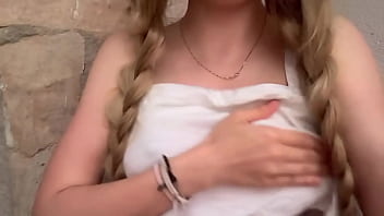 My stepdad leaves me outside the house and i wait for him very horny in the front yard