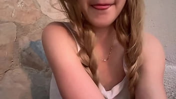 My stepdad leaves me outside the house and i wait for him very horny in the front yard