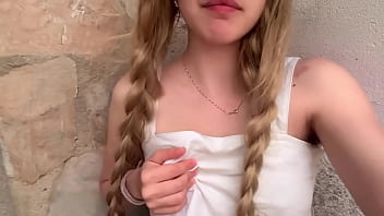 My stepdad leaves me outside the house and i wait for him very horny in the front yard