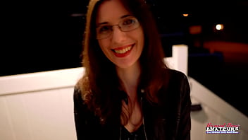 Skinny nerdy brunette hazel o'connor rings her bell and sucks a juicy cock