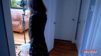 Skinny nerdy brunette hazel o'connor rings her bell and sucks a juicy cock