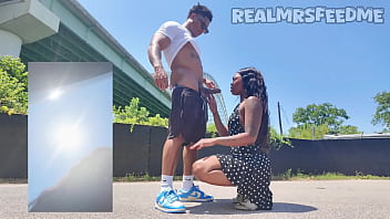 Sucking raw dick by the bridge