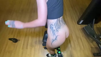 I fucked the redhead on all fours in the gym and she moaned asking for more dick in that tight pussy