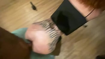 I fucked the redhead on all fours in the gym and she moaned asking for more dick in that tight pussy