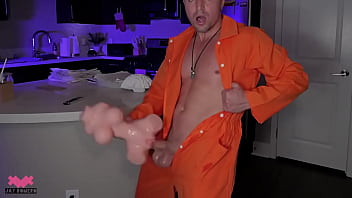 Sneaky inmate fucks sex toy