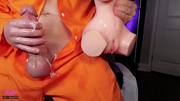 Sneaky inmate fucks sex toy