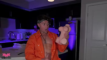 Sneaky inmate fucks sex toy