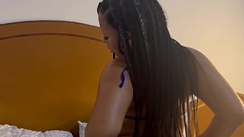 Stepmom fucks her stepson while his girlfriend is in the living room