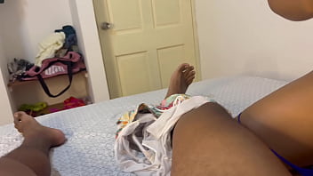 Stepmom fucks her stepson while his girlfriend is in the living room