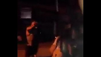 Teens dancing in the street party