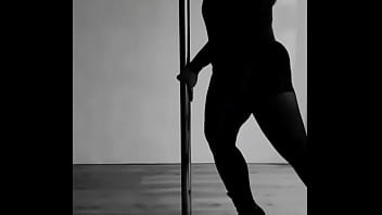 Pinay pole dancing with heels and doing aerial hoops