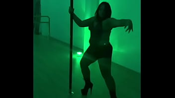 Pinay pole dancing with heels and doing aerial hoops