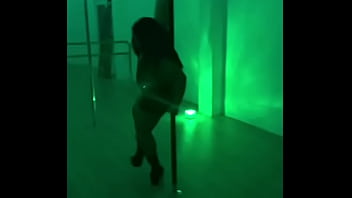 Pinay pole dancing with heels and doing aerial hoops