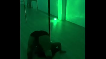 Pinay pole dancing with heels and doing aerial hoops