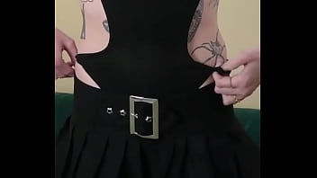 Kit summers part 3 in the little black bodysuit and a gothic miniskirt