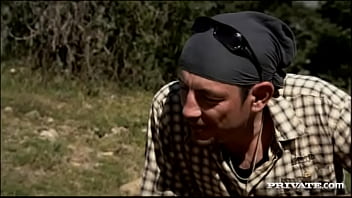 Sharka blue gets a toy in her twat and a dick in her mouth and asshole