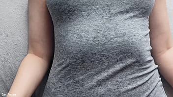 Hot cumshot on my new gray t shirt