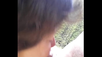 Petite latinas sucks huge cock and swallowed cum by riverfront