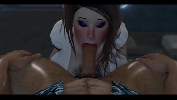 3d vampire sucks some serious sized cock in a scifi apartment