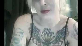 Tattooed blonde punk cam slut