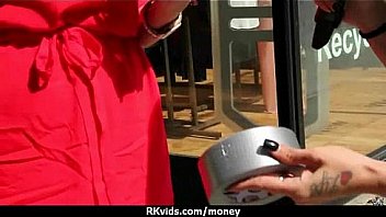 Amateur girl accepts cash for sex from stranger 20