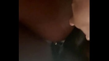 Up close strap on pov under pussy view