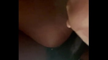 Up close strap on pov under pussy view