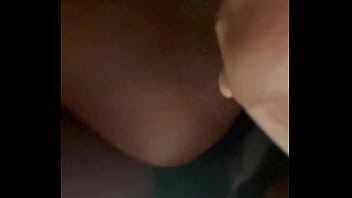 Up close strap on pov under pussy view
