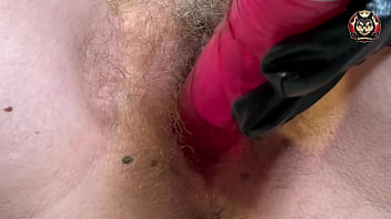 Blowjob hairy pussy red dildo