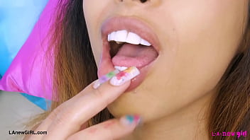 Sultry brunette muse naked close up