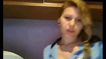 Busty blonde and petite teen masturbating cam