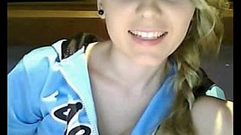 Busty blonde and petite teen masturbating cam