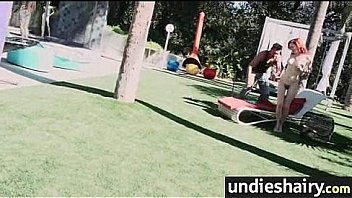 Hot babe in sexy undies and hairy pussy 25