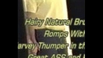 Hairy brunette caught on hidden cam