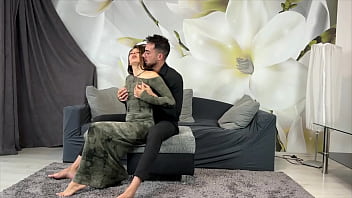 Oiled fuck with my big ass friend on the couch