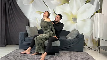 Oiled fuck with my big ass friend on the couch