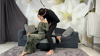 Oiled fuck with my big ass friend on the couch