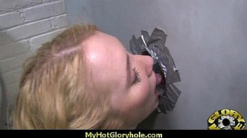 I sneak black bj as i fuck husband thrue gloryhole 16
