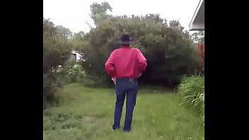 Green grass cock exposed