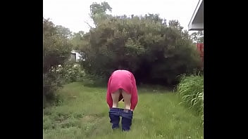 Green grass cock exposed