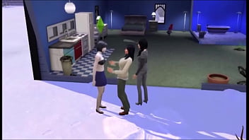 Small breasted brunette enjoys the snow but needs some heat to warm her up