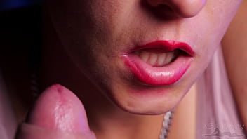 High quality blowjob close up cumshot on cheek xsanyany