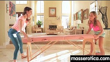 Teen eats milf pussy at oily threesome 27