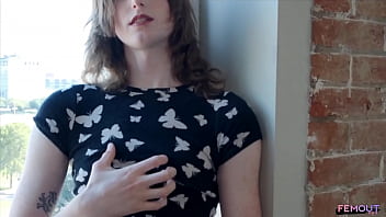 Redhead Tranny Masturbates Her Ass In Front Of The Window thumbnail