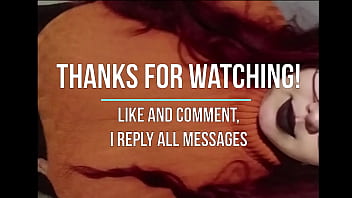 Chubby goth girl with big natural tits watching hentai while playing with a big dildo