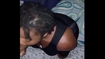 Darkchocolatebarbie spit in her hand and stroked it all on my dick