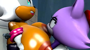 Rogue gets fucked by blaze in the bathroom