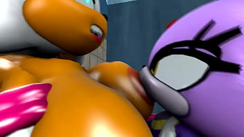 Rogue gets fucked by blaze in the bathroom